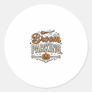 Pegatina Redonda Diseño de vector de bruja vintage de Halloween apa