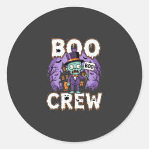 Pegatina Redonda Diseño de vector de familia zombie de Halloween Bo