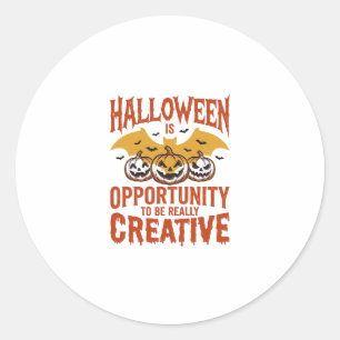 Pegatina Redonda Diseño de vector vintage de murciélago de calabaza