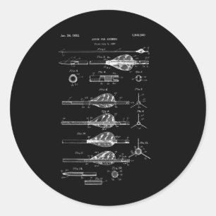 Pegatina Redonda Diseño de vintage en flechas de tiro con arco - Co