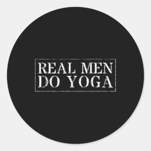 Pegatina Redonda Diseño de Yoga Para Hombres Los Hombres Reales Hac