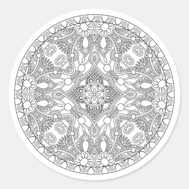 Pegatina Redonda Diseño de Zendala (Anverso)