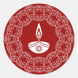 Pegatina Redonda Diseño decorativo de Diwali
