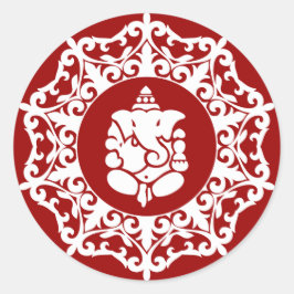 Pegatina Redonda Diseño decorativo de Ganesha