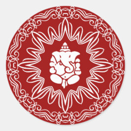 Pegatina Redonda Diseño decorativo de Ganesha