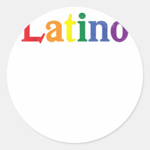 Pegatina Redonda Diseño del arcoiris de los homosexuales LGBT latin