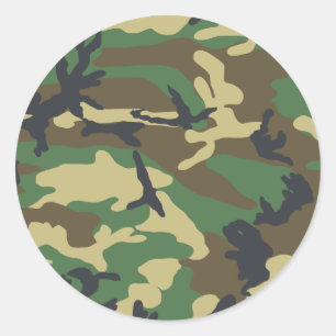 Pegatina Redonda Diseño del camuflaje del arbolado
