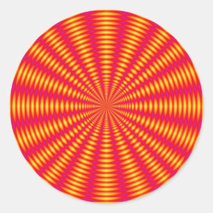 Pegatina Redonda Diseño del extracto de la ilusión óptica