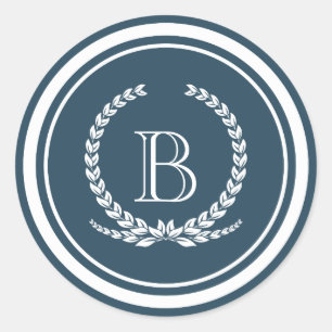 Pegatina Redonda Diseño del monograma