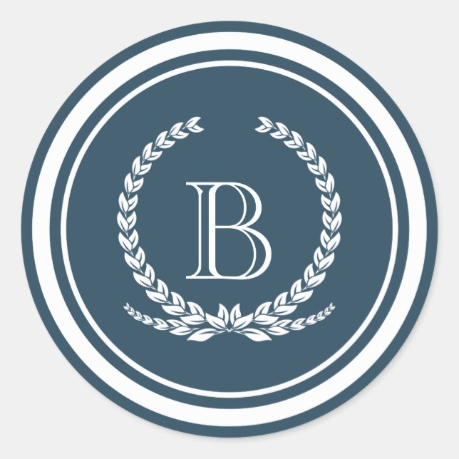 Pegatina Redonda Diseño del monograma (Anverso)