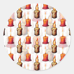 Pegatina Redonda Diseño del patrón de velas de combustión