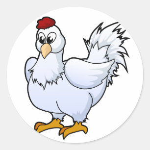Pegatina Redonda Diseño del pollo