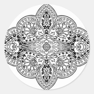 Pegatina Redonda Diseño del Sudeste Asiático 2