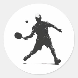 Pegatina Redonda Diseño deportivo de Silhouette para jugador de pel