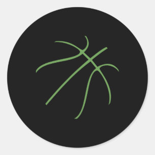 Pegatina Redonda Diseño deportivo de Sketll lindo con color verde