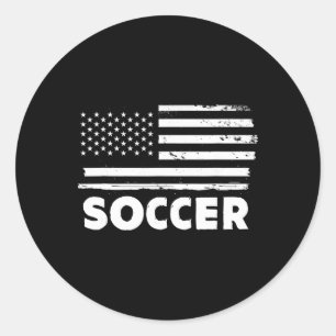 Pegatina Redonda Diseño Deportivo Patriótico Bandera De Usa Vida De
