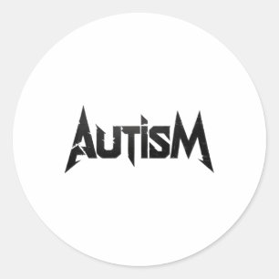 Pegatina Redonda Diseño divertido Autismo Rock Meme Neurodivergente