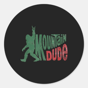 Pegatina Redonda Diseño divertido de Bigfoot para montañeros 