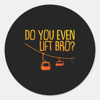 Pegatina Redonda Diseño divertido de esquí y snowboard para hombres