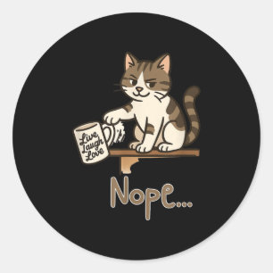 Pegatina Redonda Diseño divertido de gatos sin papas - Gatos en lat