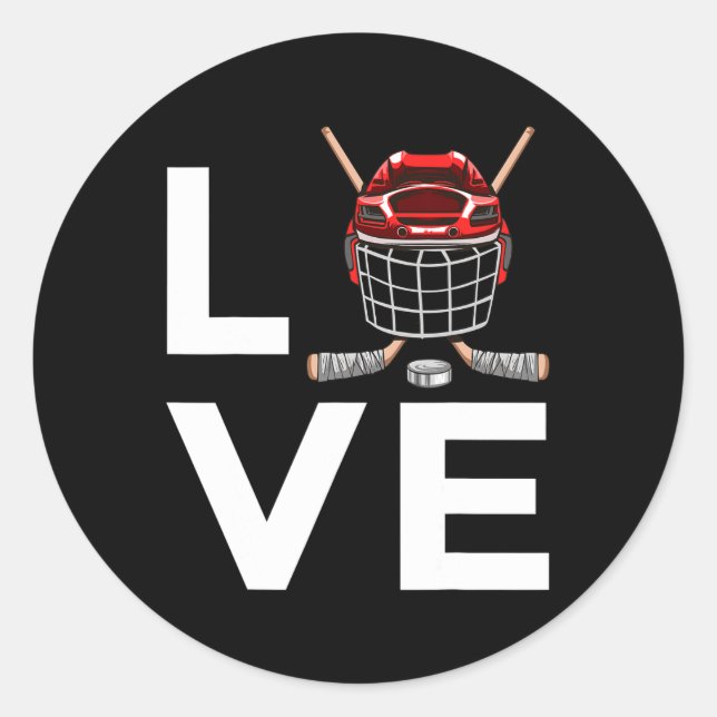 Pegatina Redonda Diseño divertido de hockey para niños hombres hock (Anverso)