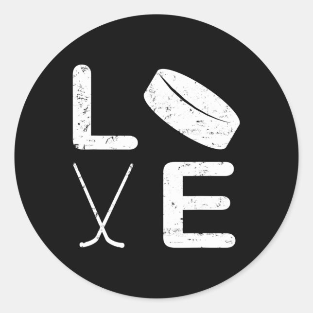 Pegatina Redonda Diseño divertido de hockey para niños hombres hock (Anverso)