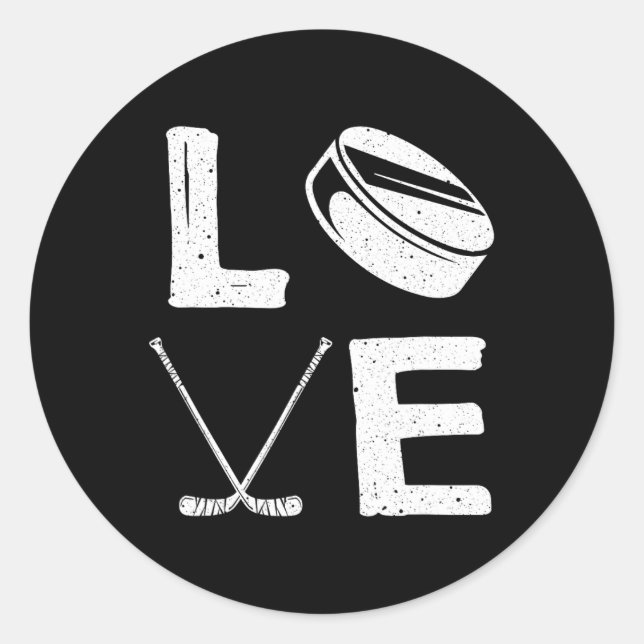 Pegatina Redonda Diseño divertido de hockey para niños hombres hock (Anverso)