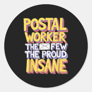 Pegatina Redonda Diseño divertido de memes de citas a trabajadores