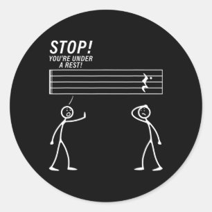 Pegatina Redonda Diseño Divertido de Música para Hombres Mujeres Pr