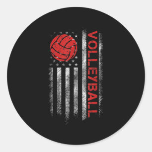 Pegatina Redonda Diseño divertido de voleibol para hombres mujeres 