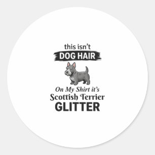 Pegatina Redonda Diseño divertido del Terrier escocés con brillo pa