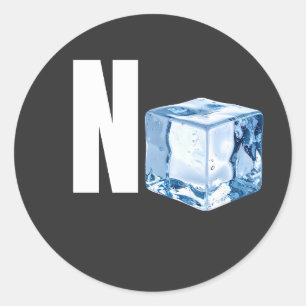 Pegatina Redonda Diseño divertido minimalista de cubito de hielo