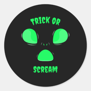 Pegatina Redonda Diseño divertido y engañoso Halloween Alien