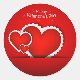 Pegatina Redonda diseño el día de San Valentín