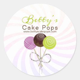 Pegatina Redonda Diseño elegante de Cake Pop Bakery