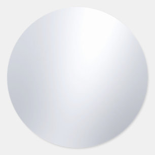 Pegatina Redonda Diseño elegante de plantillas en blanco y plateado