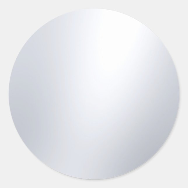 Pegatina Redonda Diseño elegante de plantillas en blanco y plateado (Anverso)