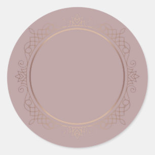 Pegatina Redonda Diseño elegante personalizado en rosa oro plantill