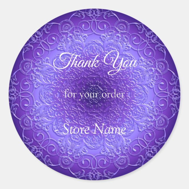 Pegatina Redonda Diseño étnico de Mandala (Anverso)