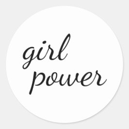 Pegatina Redonda Diseño Feminista Moderno de Empoderamiento de Chic