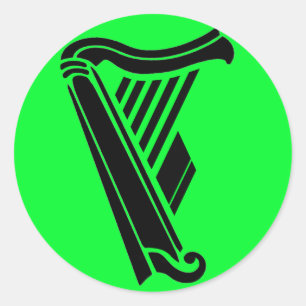 Pegatina Redonda Diseño FitzSticker "F Harp"