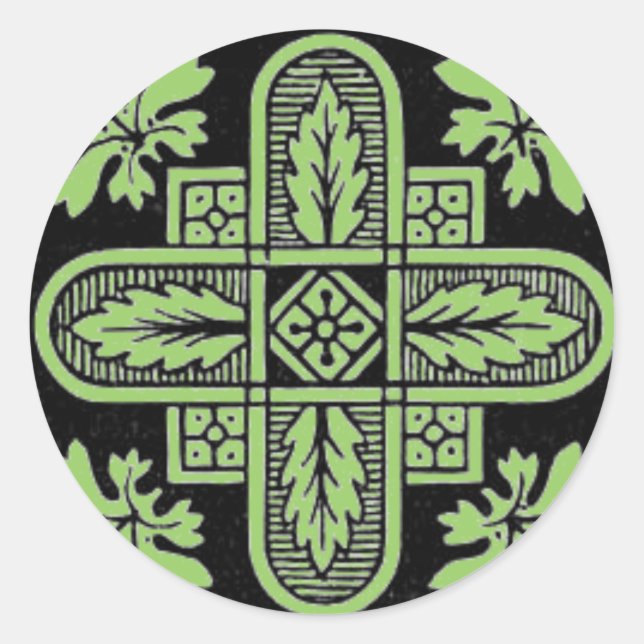 Pegatina Redonda Diseño floral (Anverso)