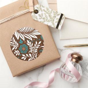 Pegatina Redonda Diseño floral 23