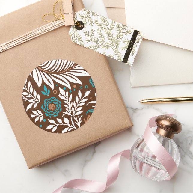 Pegatina Redonda Diseño floral 23 (Regalar)