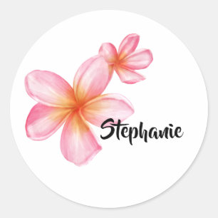 Pegatina Redonda Diseño floral de Kath Golap rosa lindo