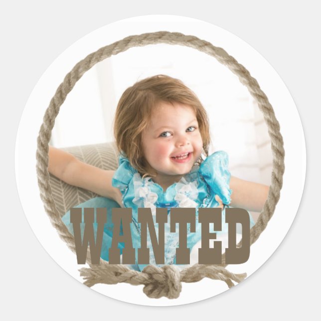 Pegatina Redonda Diseño fotográfico occidental de cuerda circular (Anverso)