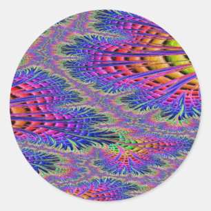 Pegatina Redonda Diseño fractal aritmético 6