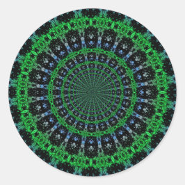 Pegatina Redonda Diseño Fractal de Plasma Eléctrico Futurista