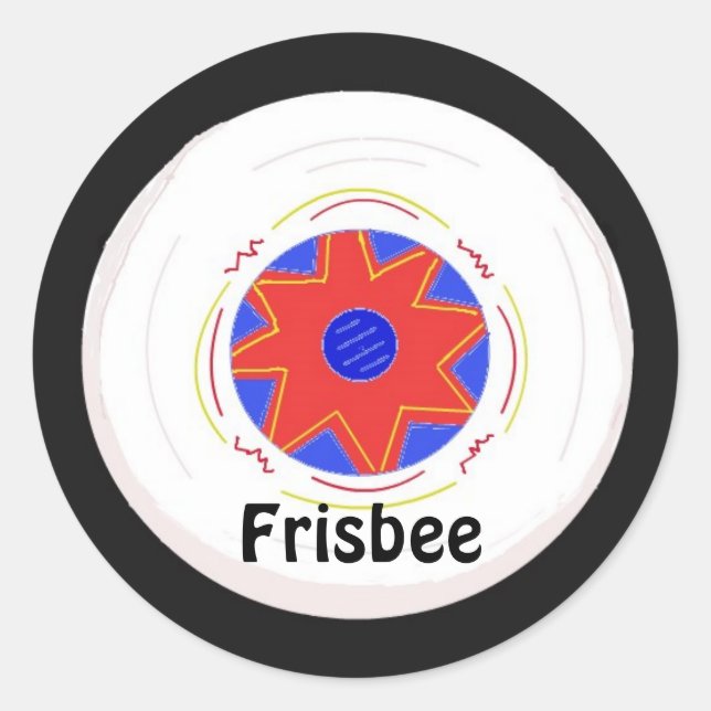 Pegatina Redonda Diseño genial de Frisbee (Anverso)
