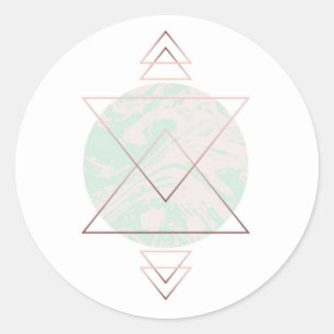 Pegatina Redonda Diseño geométrico del arte abstracto